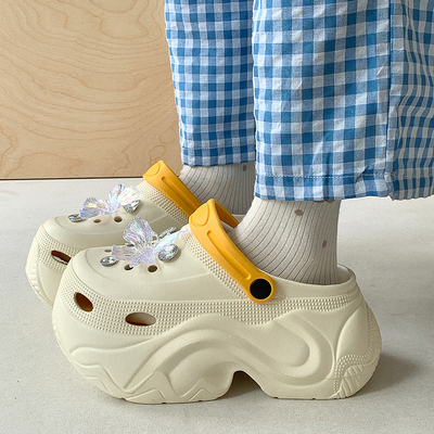 超高跟厚底10cm增高洞洞鞋女小个子外穿防滑沙滩包头凉拖鞋女夏季