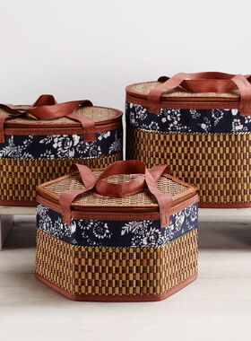 竹篮礼盒空礼品盒子 端午节粽子包装盒 螃蟹篮中秋大闸蟹