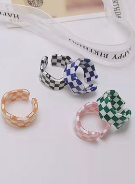 黑色蓝色绿色粉色女戒指