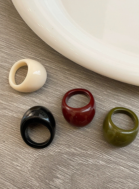 美拉德风椭圆戒指复古百搭轻奢