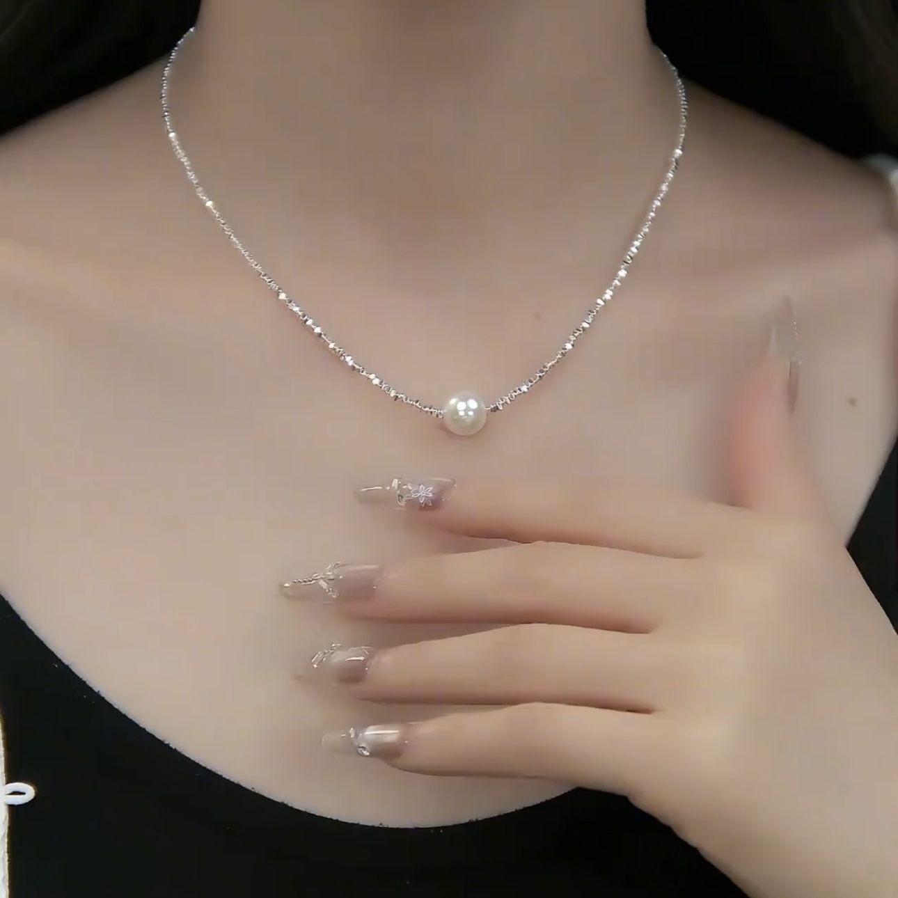 碎银几两珍珠项链女2025年新款潮