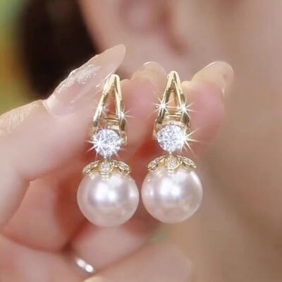 奢华气质锆石珍珠耳扣女轻奢耳饰
