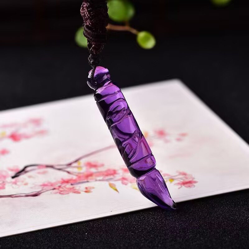 天然巴西紫水晶文昌笔吊坠紫水晶状元文昌笔吊坠紫水晶吊坠