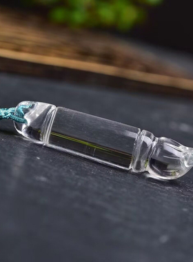 新款天然宝水晶毛笔吊坠 天然白水晶手工雕刻 搭配手工吊坠绳