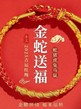 2025蛇年本命年红手绳手链红绳好运手工编织红色太岁化护身符