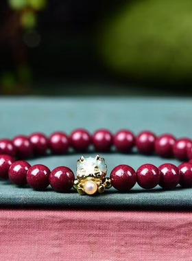 天然原矿朱砂 紫砂单圈手链2024年龙年手串纯手工制作精工细作