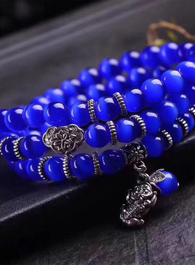 百搭多层猫眼石如意貔貅手链