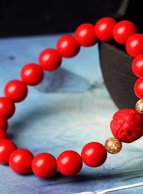 精雕朱砂男女款属猴手串