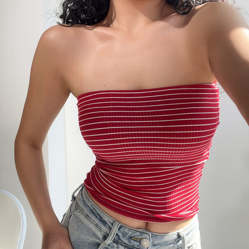 BERAN欧美辣妹高腰紧身抹胸背心