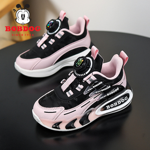 子2025春秋季 女鞋 新款 皮面防水老爹鞋 公主 儿童运动鞋 巴布豆女童鞋