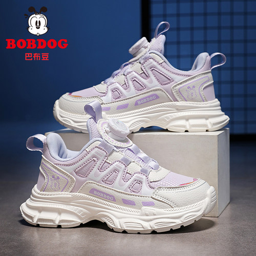 巴布豆女童运动鞋防水皮面