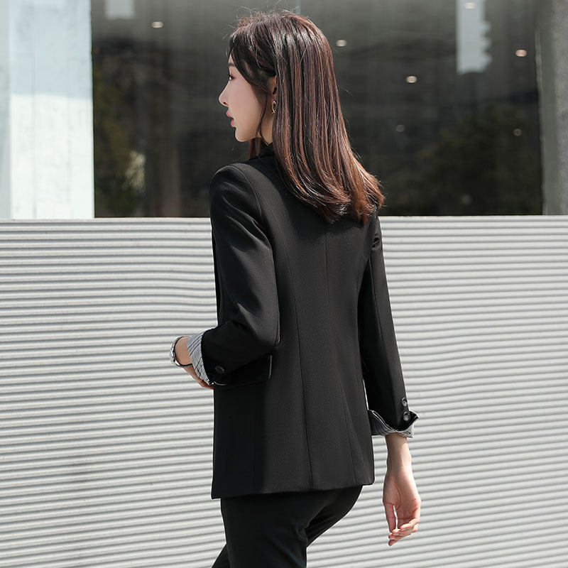 黑色小西装外套女2023新款春秋高级感小个子休闲西服职业正装套装