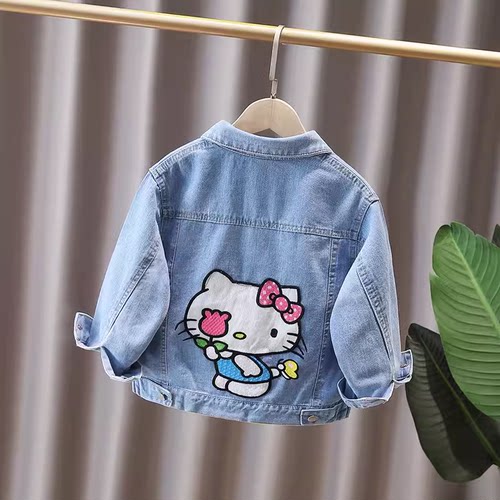 女童牛仔外套春秋款2025新款洋气春秋夹克上衣时髦儿童春装衣服潮