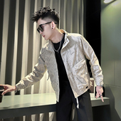 春秋季 潮牌痞帅工装 夹克2025新款 设计感扎染外套男款 男士 脏脏上衣