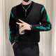 男士 个性 撞色提花毛衣韩版 2025秋冬新款 修身 潮流加厚保暖针织线衣