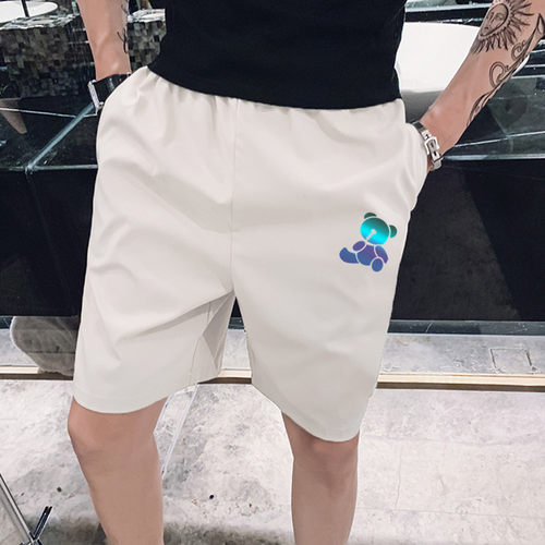 网红韩版修身显瘦社会小伙中裤