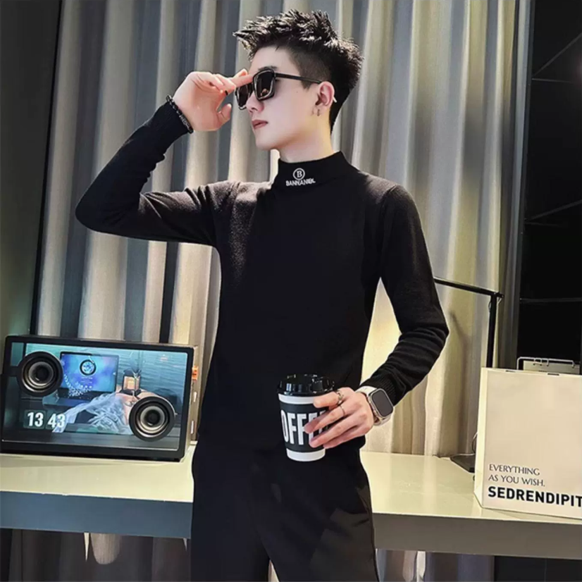 社会精神小伙纯色刺绣男网红同款