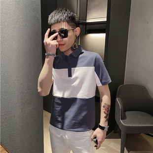 短袖 修身 夏季 t恤男潮牌韩版 半袖 衣服潮流社会精神小伙翻领POLO衫