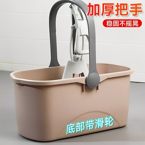 后悔没早买！加厚带滑轮拖把桶