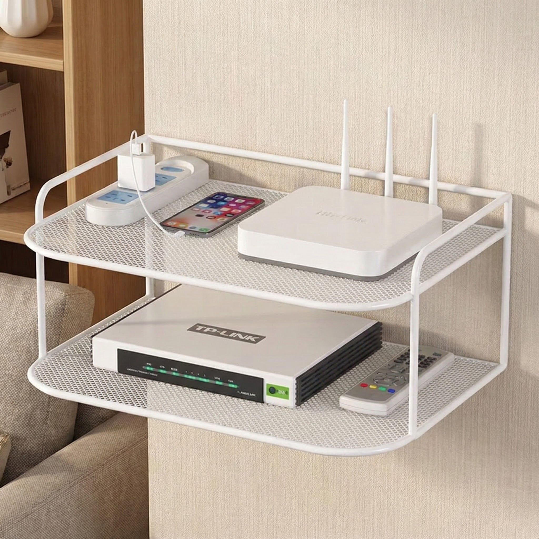 墙壁电视挂墙上机顶盒路由器