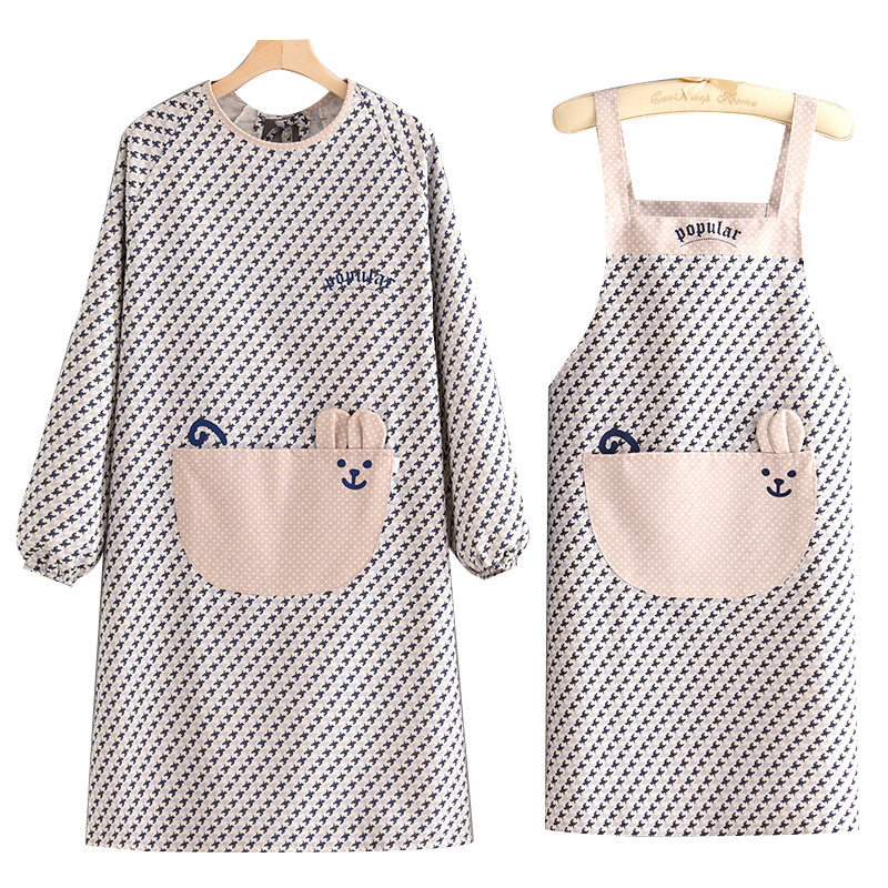 帆布围裙长袖家用厨房防污透气做饭罩衣女卡通耐磨工作服成人围裙,家庭/个人清洁工具,围裙,淘宝优惠券,粉丝福利购,淘宝优惠卷