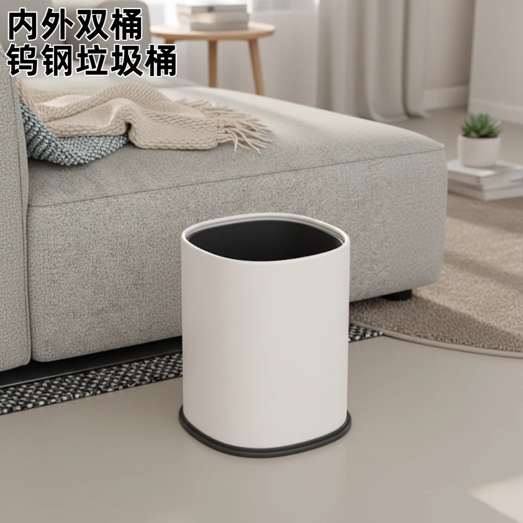 不锈钢直投垃圾桶家用卫生间厕所
