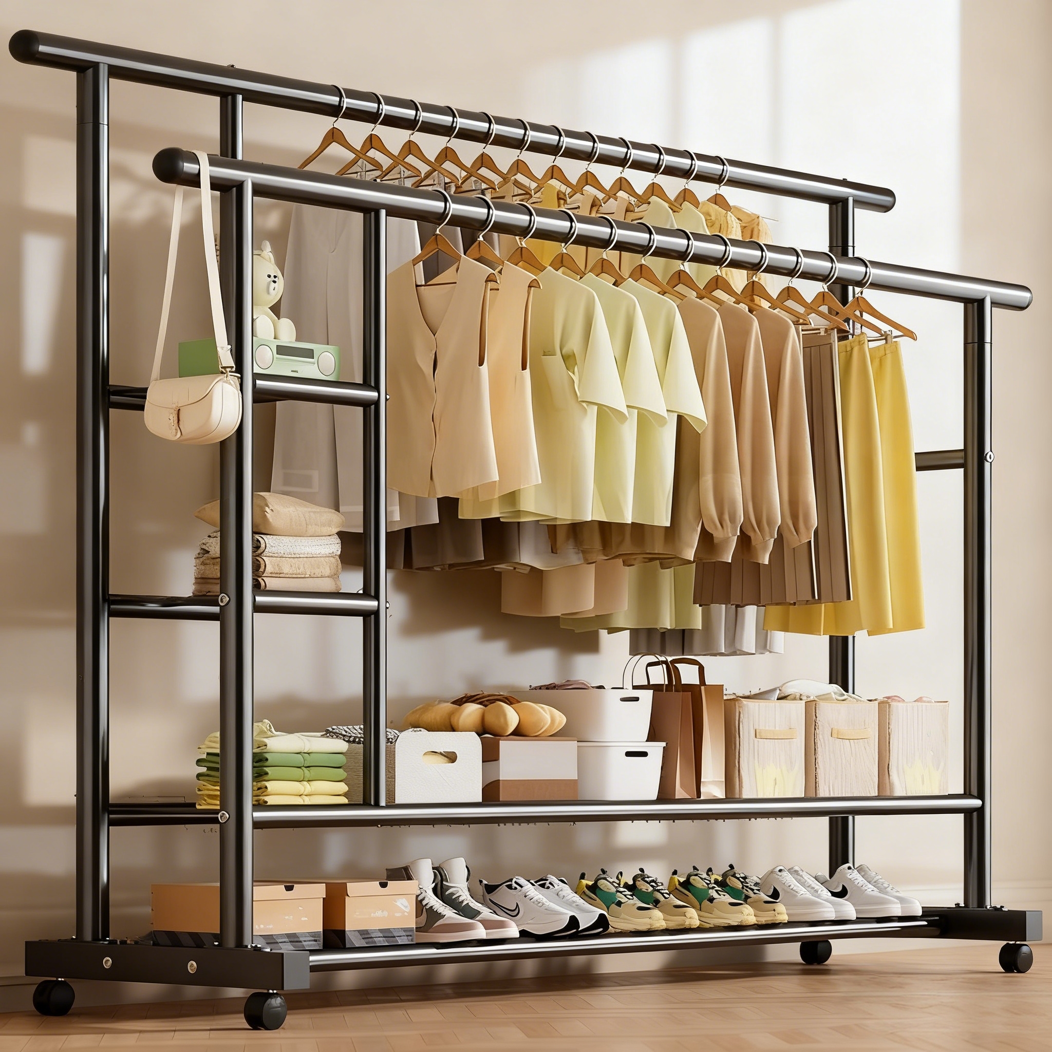 晾衣架落地家用阳台衣架挂杆