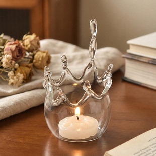 创意设计玻璃烛台蜡烛灯浪漫生日礼物婚庆家居创意摆件