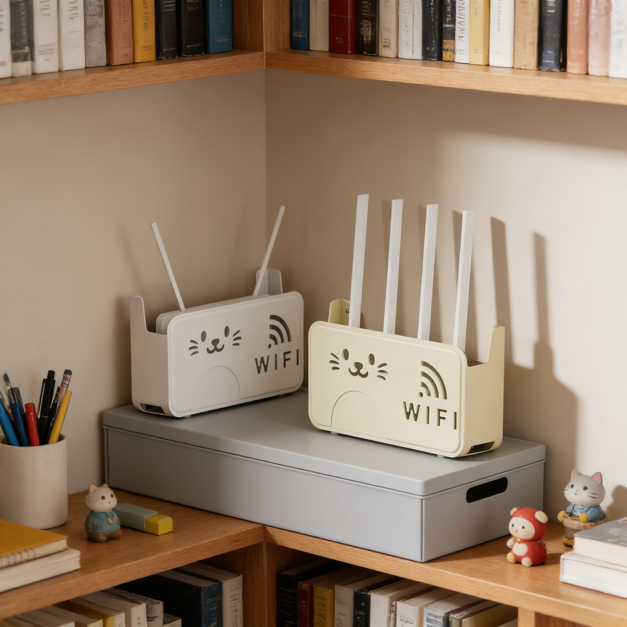上墙壁挂式wifi收纳盒路由器收纳