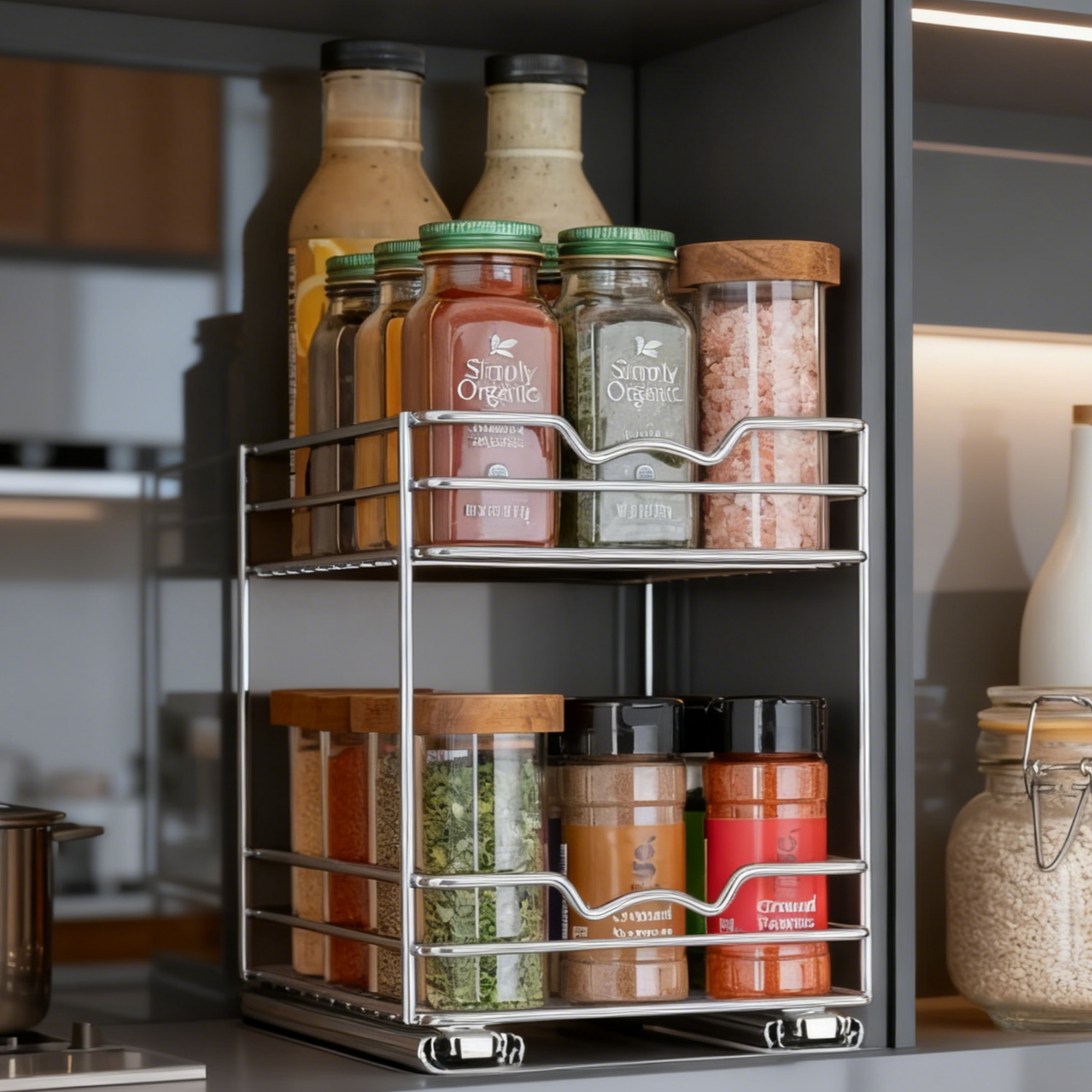 厨房置物架橱柜内抽屉式拉篮