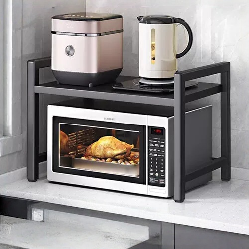 可伸缩厨房置物架微波炉烤箱架子