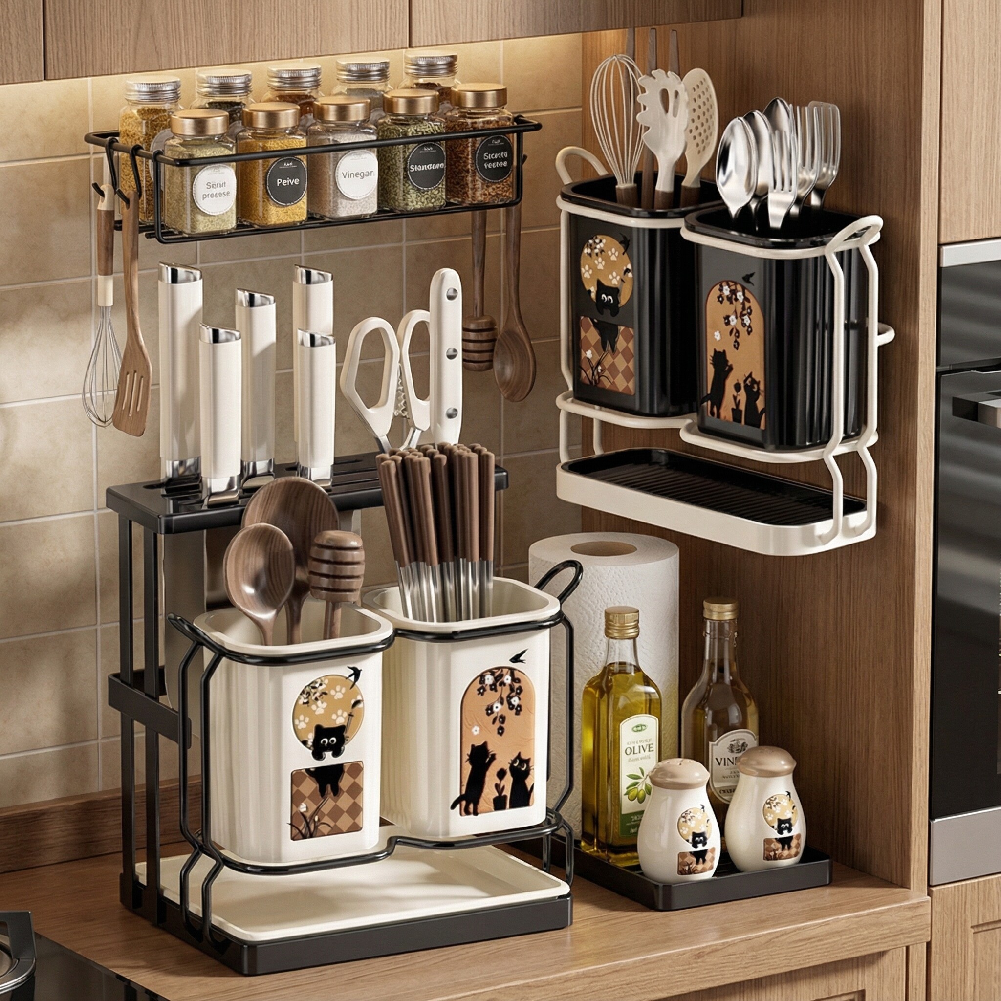 厨房筷子筒台面筷篓餐具勺子沥水纳盒家用壁挂免打孔筷笼置物架子,餐饮具,筷子盒,淘宝优惠券,粉丝福利购,淘宝优惠卷