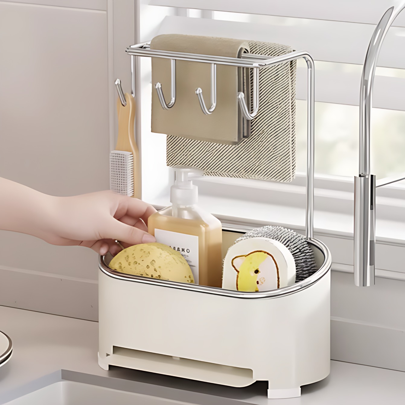 厨房抹布置物架沥水架洗碗池