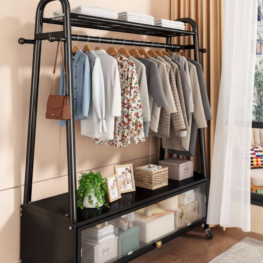 衣架卧室落地家用室内防尘加厚