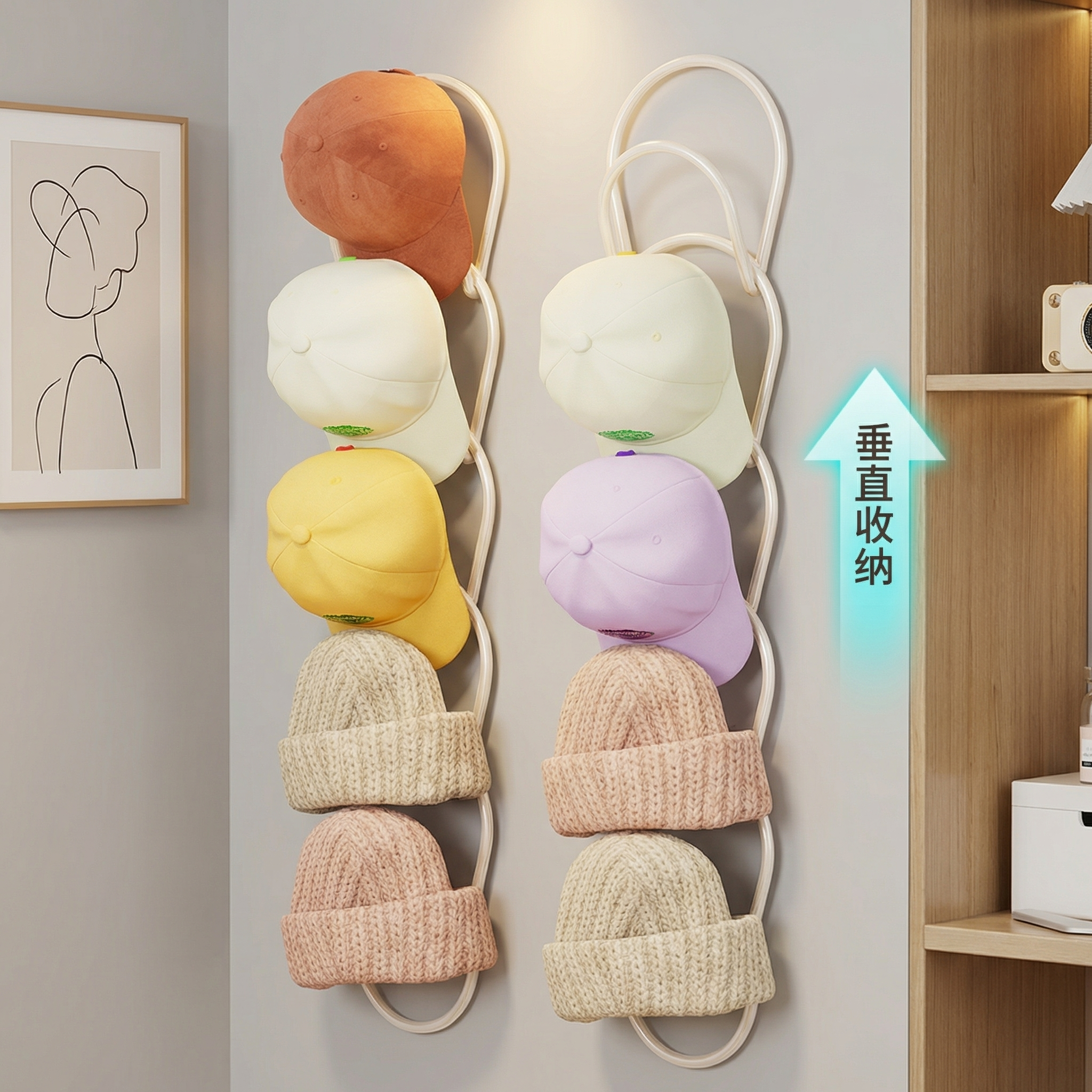 挂帽子多层帽子展示架多功能家用收纳门后宿舍包围巾挂架整理架子,收纳整理,帽子收纳架,淘宝优惠券,粉丝福利购,淘宝优惠卷