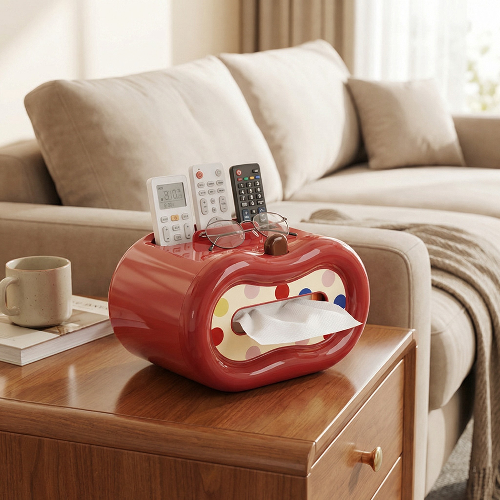 桌面纸巾盒家用创意客厅茶几遥控器置物架高级感多功能抽纸盒,收纳整理,抽纸筒/套,淘宝优惠券,粉丝福利购,淘宝优惠卷