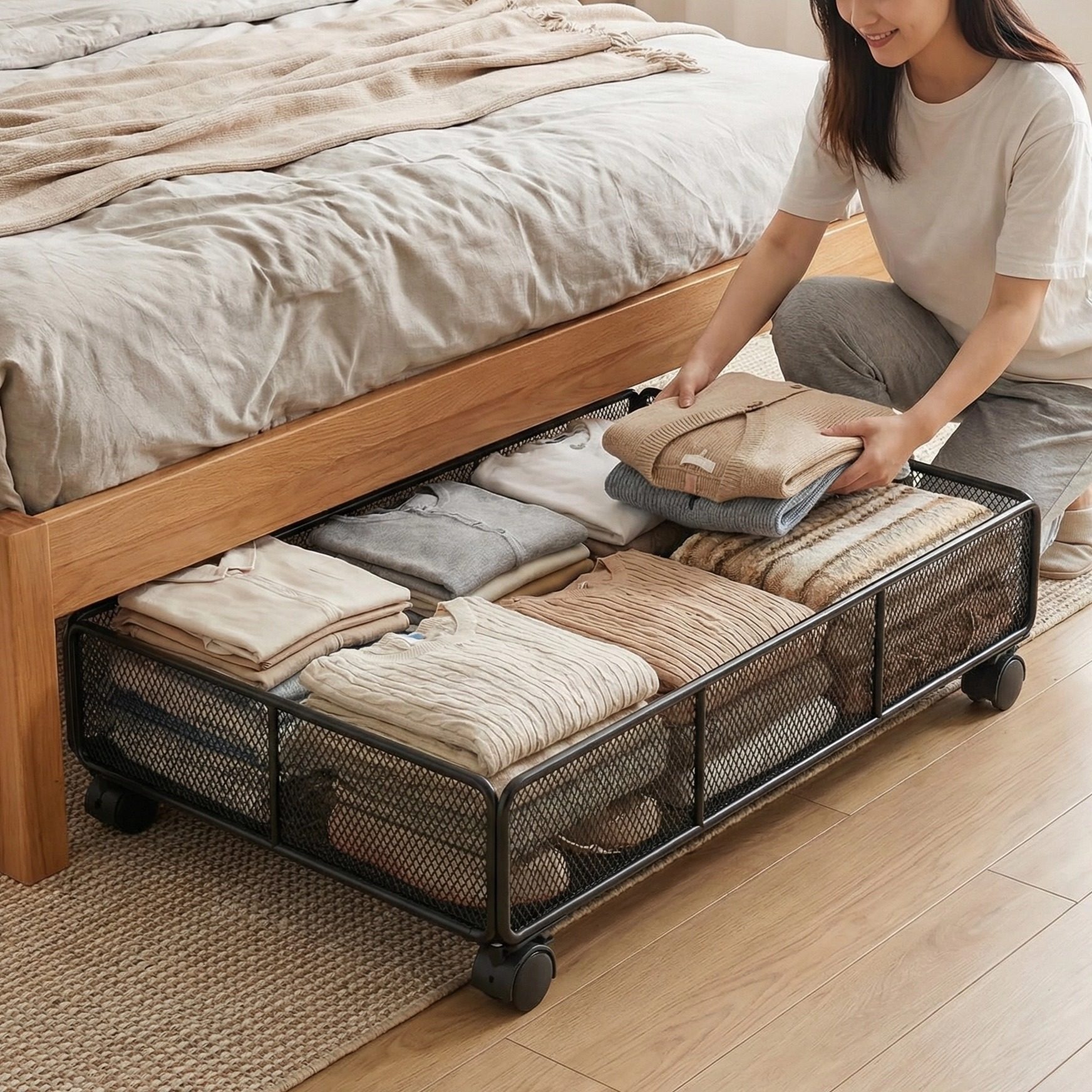 床底收纳箱扁平抽拉柜电视柜下置物架沙发底下带滑轮鞋子储物盒子,住宅家具,藏箱/扣箱,淘宝优惠券,粉丝福利购,淘宝优惠卷