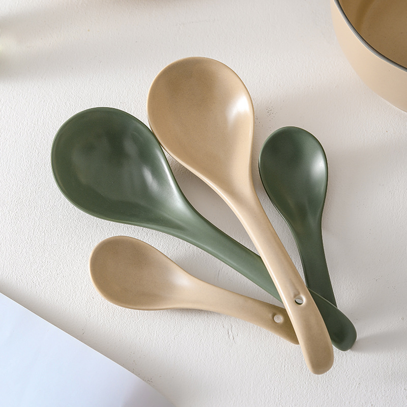 陶瓷勺子大号汤勺家用喝汤长柄汤匙调羹盛汤粥稀饭专用北欧简约大