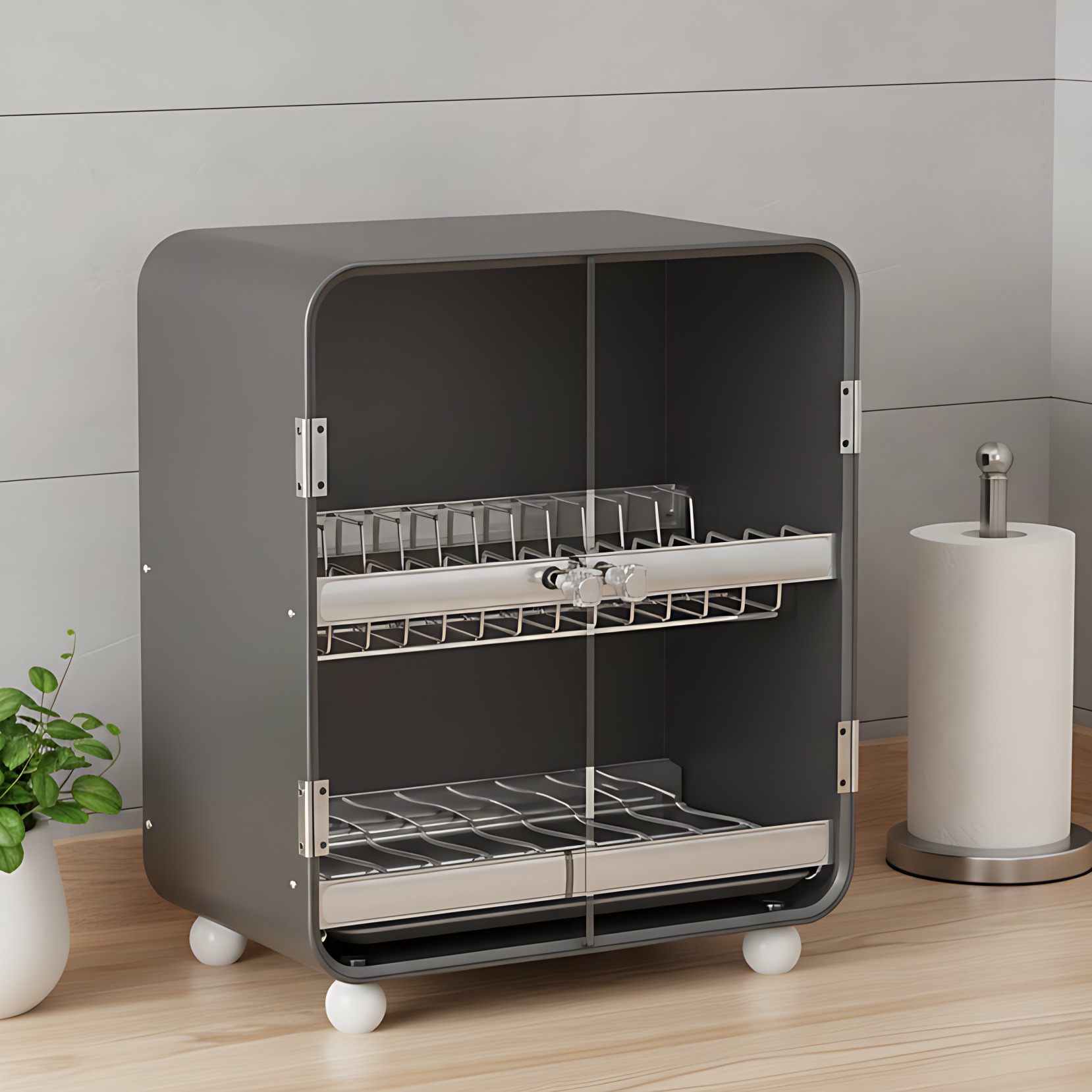 带盖碗架厨房碗碟置物架家用碗柜