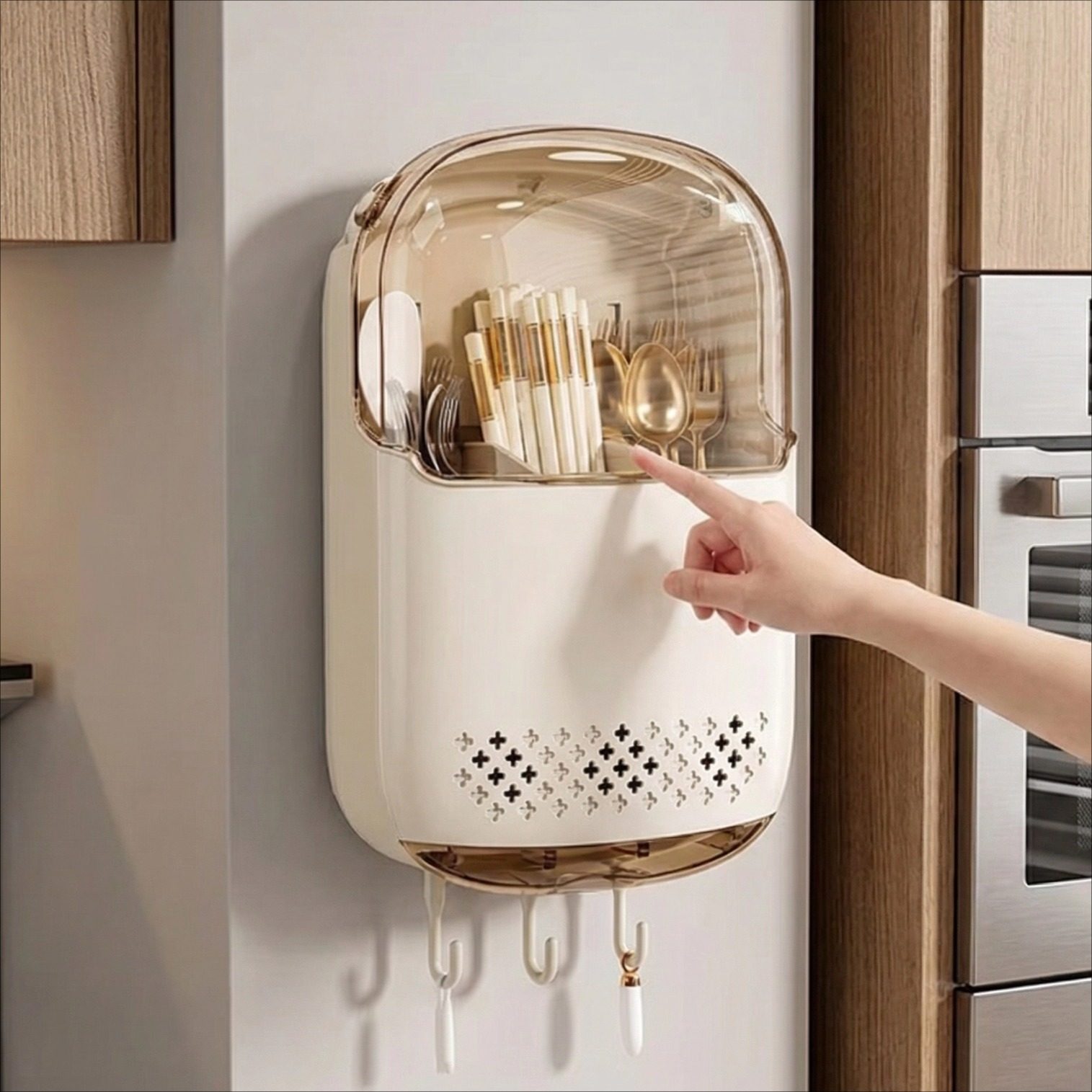 筷子收纳盒厨房汤勺叉子储物盒挂壁式家用置物架筷篓简约款筷子筒,厨房/烹饪用具,厨房抽屉置物架,淘宝优惠券,粉丝福利购,淘宝优惠卷
