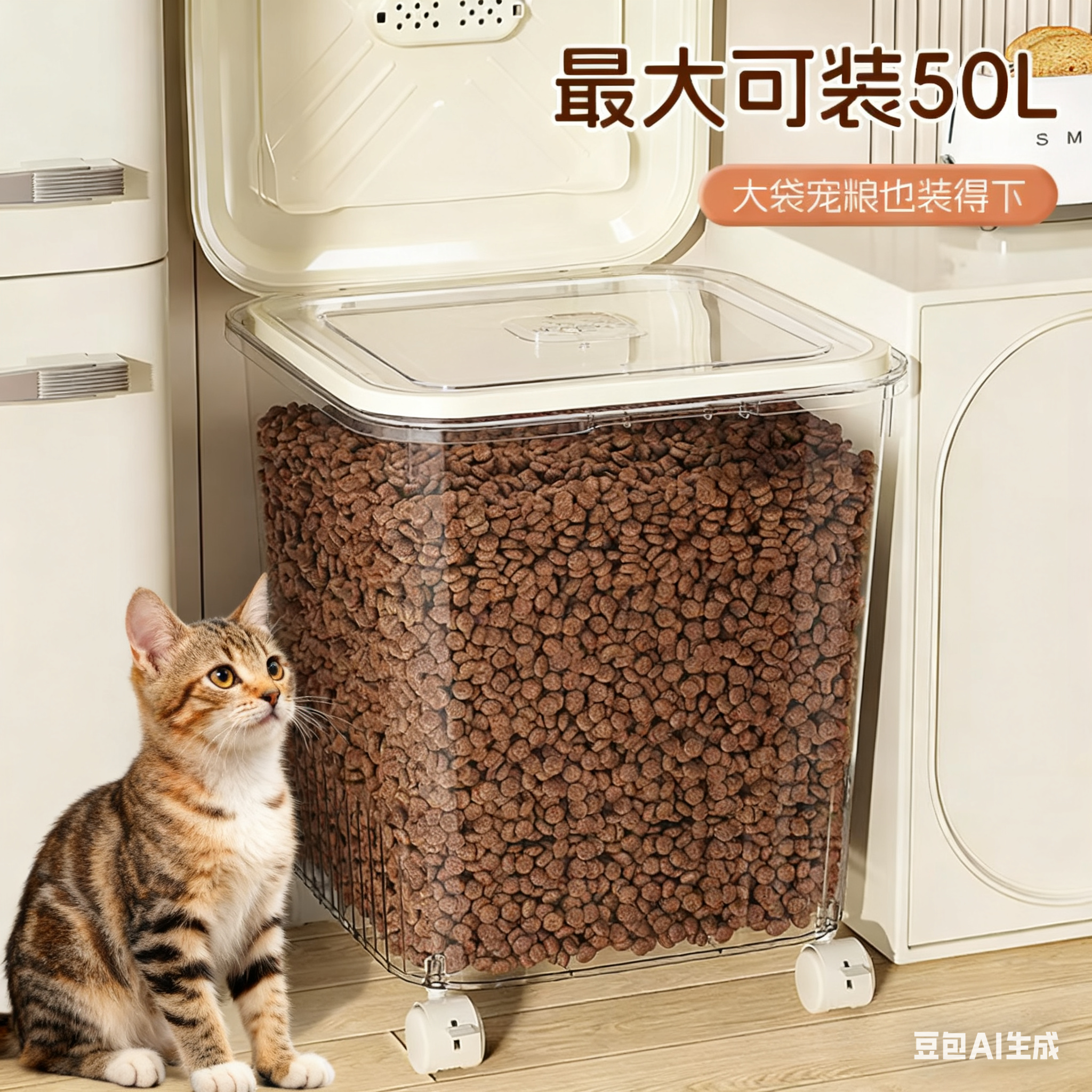 猫粮桶储存桶宠物用品收纳防潮