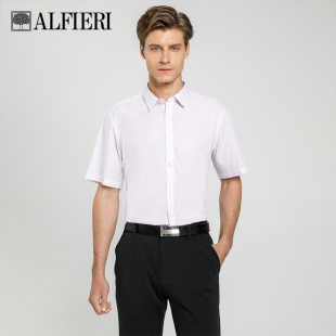衬衫 Alfieri艾法利2021春季 男士 色织提花条纹明门筒商务短袖 新款