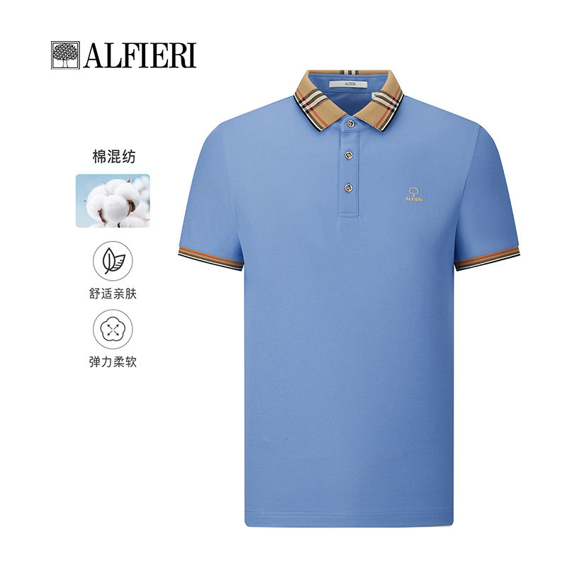 Alfieri25年夏高级感翻领polo衫图片