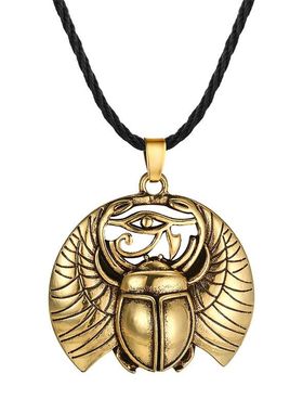 Cxwind 复古斯拉夫项链 圣甲虫金龟子恶魔的眼睛吊坠项链合金饰品