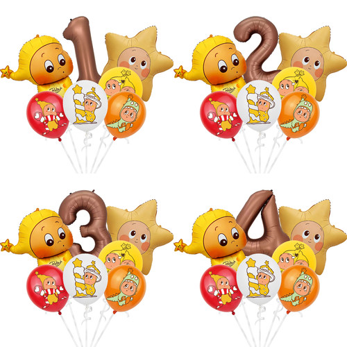 星星人儿童生日派对铝膜乳胶气球