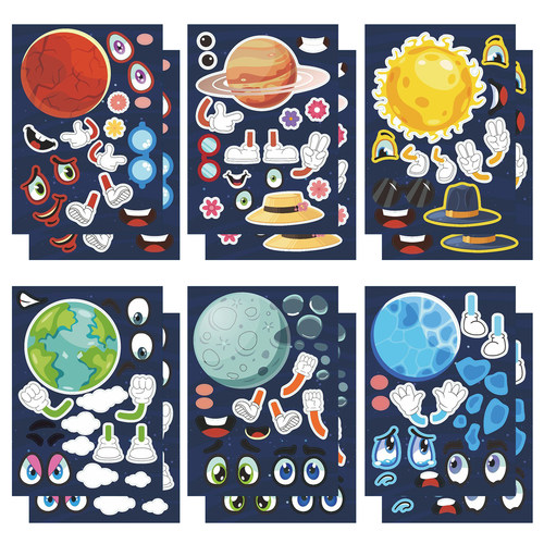 太空星球宇航员亲子益智贴纸