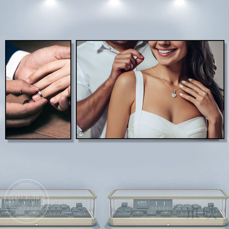 珠宝店装饰画钻戒戒指项链背景墙挂画首饰寄卖行金店奢侈品壁画