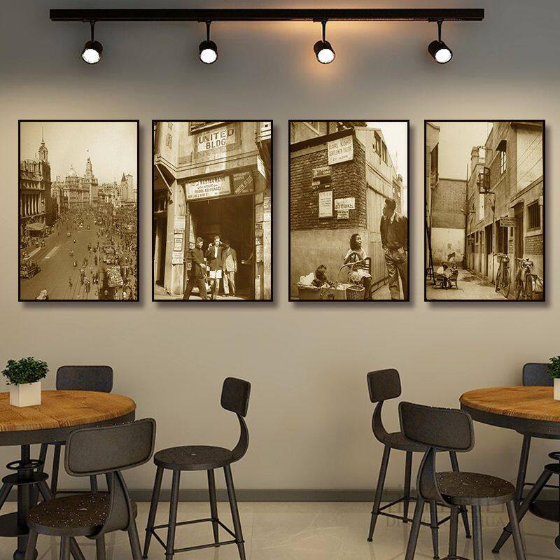 上海装饰画外滩民国复古奶茶店