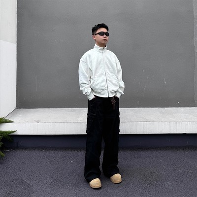 美式复古cleanfit廓形开衫卫衣