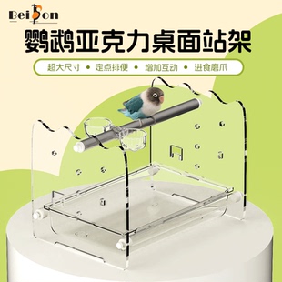 鹦鹉定点排便站架桌面落地站台玄凤牡丹虎皮专用磨砂站杆站棍站棒